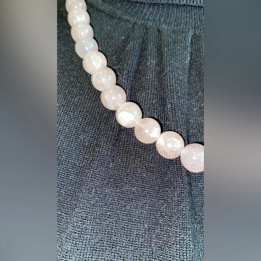 Rose Quartz bead estate necklace. 332.6 g 1970’s vintage. HEAVY!! - Picture 6 of 7